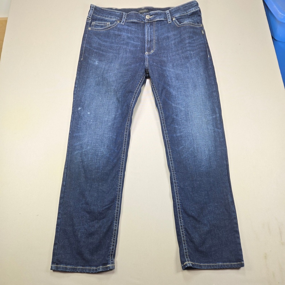 Silver Jeans Co Grayson‎ Easy Fit Straight Dark Wash Denim Mens 40x32